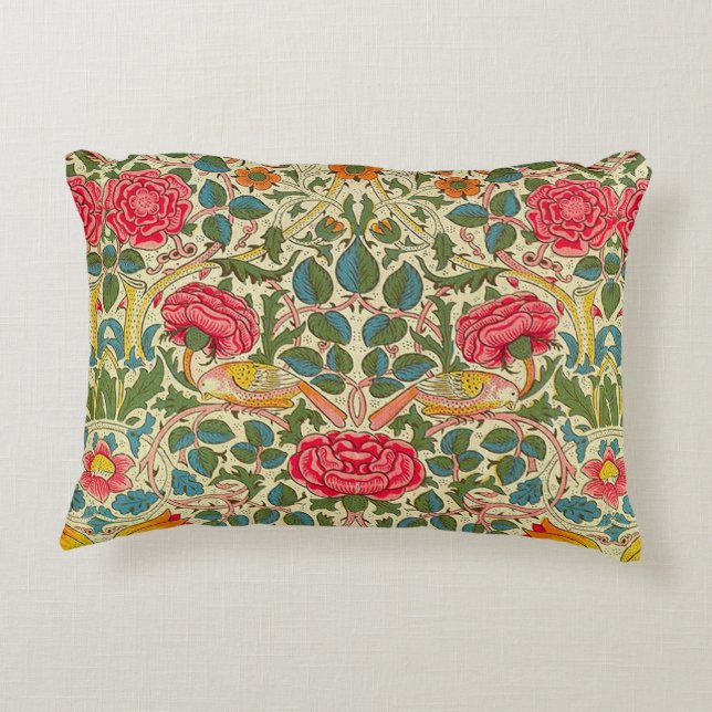 Cojín Decorativo William Morris Rosa Floral Chintz Pink (Reverso)