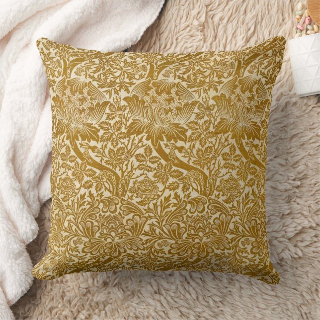 Cojín Decorativo William Morris Rosa y Thistle Floral Golden (Manta)