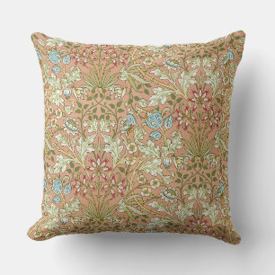 Cojín Decorativo William Morris Vintage color rosa azul verde