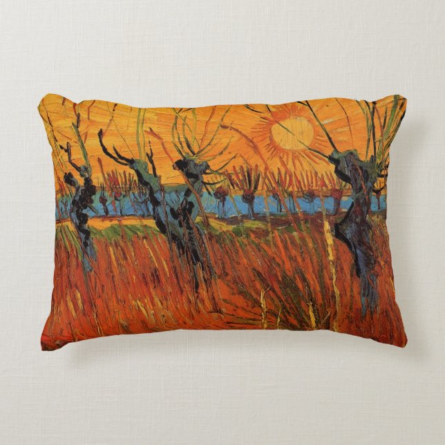 Cojín Decorativo Willows at Sunset de Vincent van Gogh (Anverso)