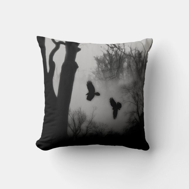 Cojín Decorativo Willowy Woodland Crows (Anverso)