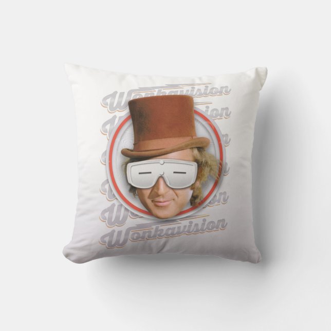 Cojín Decorativo Willy Wonka en Goggles de Wonkavision (Anverso)