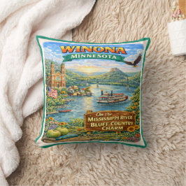 Cojín Decorativo Winona, MN Minnesota Souvenir Pillow