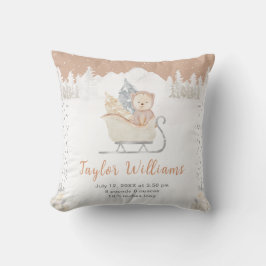 Cojín Decorativo Winter Bear Brown Sleigh Nacimientos Estadísticas