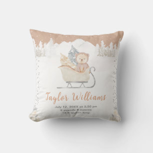 Cojín Decorativo Winter Bear Brown Sleigh Nacimientos Estadísticas
