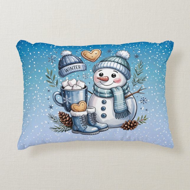 Cojín Decorativo Winter Cozy Snowman (Anverso)