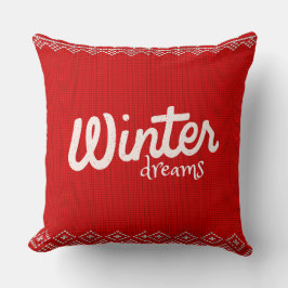 Cojín Decorativo Winter Dreams Knitted Pattern – Cozy Red Holiday D
