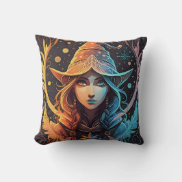 Cojín Decorativo Winter Elf Whimsy: Hermoso diseño de logotipo