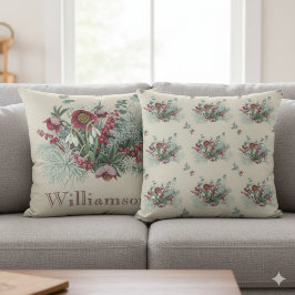 Cojín Decorativo Winter Floral Pillow – Holiday Bloom Decor