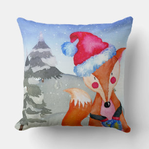 Cojín Decorativo Winter Forest Woodland Friends Ilustracion Fox
