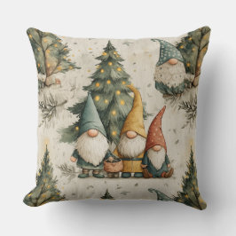 Cojín Decorativo Winter Gnomes With Lit Christmas Tree