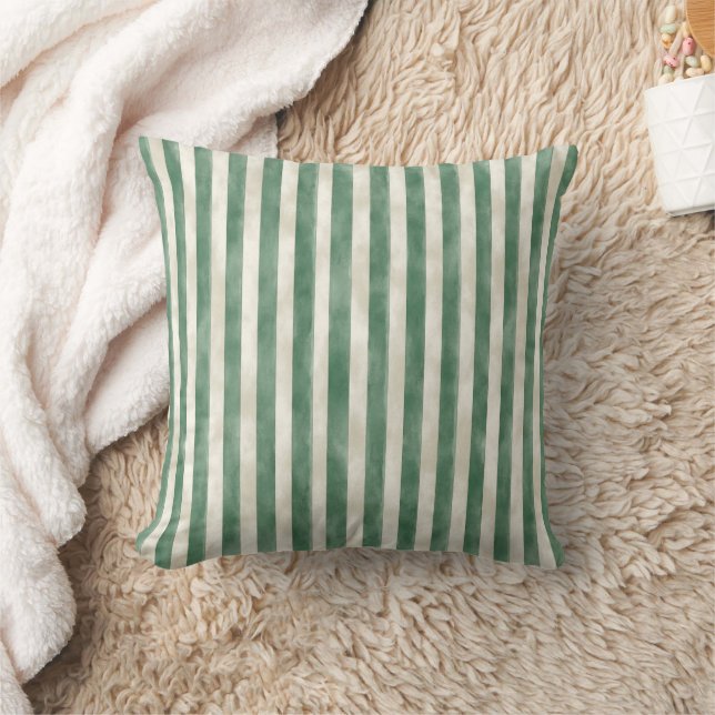 Cojín Decorativo Winter Green Cream Stripes Christmas   (Manta)