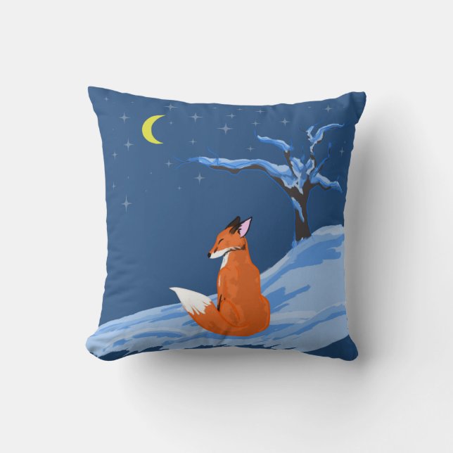 Cojín Decorativo Winter Night Fox (Anverso)