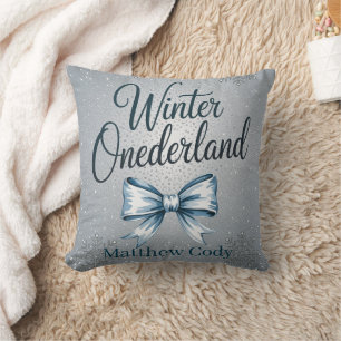 Cojín Decorativo Winter Onderland Boys primero. Regalo de fiesta de