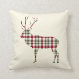 Cojín Decorativo Winter Tartan Plaid Deer