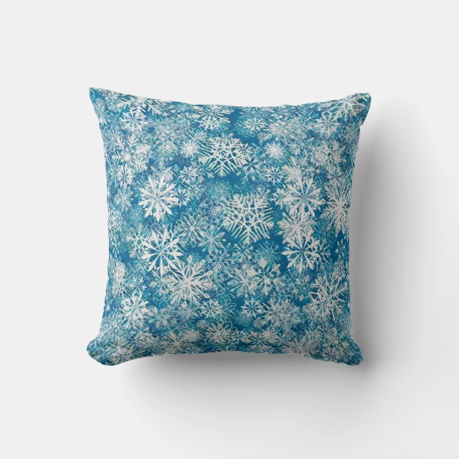 COJÍN DECORATIVO WINTER WHITE AND BLUE (Anverso)