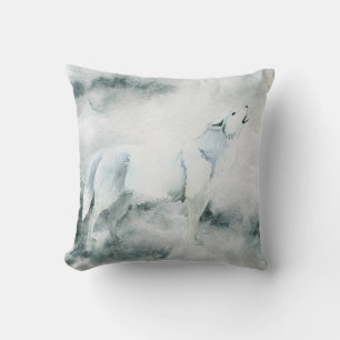 Cojín decorativo Winter White Wolf Howling