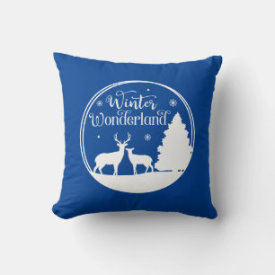 Cojín Decorativo Winter Wonderland con ciervo reversible
