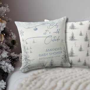 Cojín Decorativo Winter Wonderland es el frío fuera de Baby Shower
