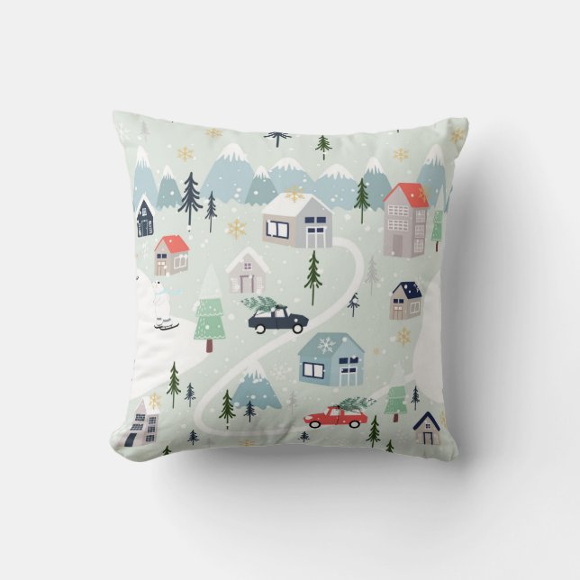 Cojín Decorativo Winter Wonderland: Navidades de oso polar (Anverso)