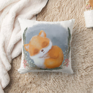 Cojín Decorativo Winter Woodland Animal Sleeping Baby Fox