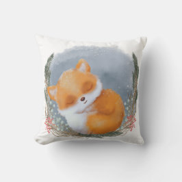 Cojín Decorativo Winter Woodland Animal Sleeping Baby Fox