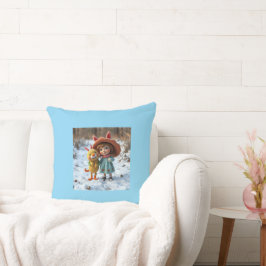 Cojín Decorativo „Winterfreunde – Magische Freundschaft im Schnee“