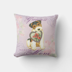 Cojín Decorativo Wire Fox Terrier Heart Mom