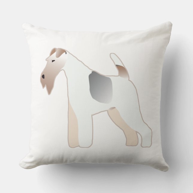 Cojín Decorativo Wire Fox Terrier Perro Raza Ilustracion Silhouette (Anverso)