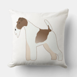 Cojín Decorativo Wire Fox Terrier Perro Raza Ilustracion Silhouette