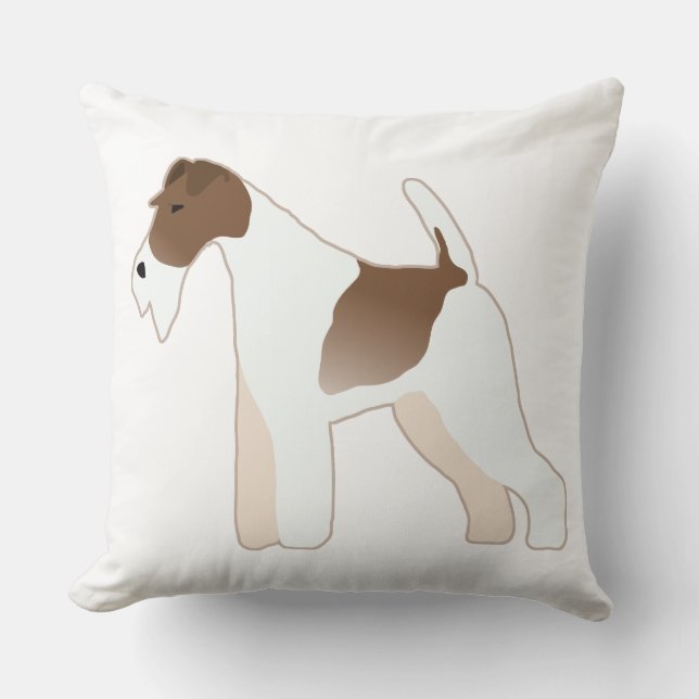 Cojín Decorativo Wire Fox Terrier Perro Raza Ilustracion Silhouette (Anverso)