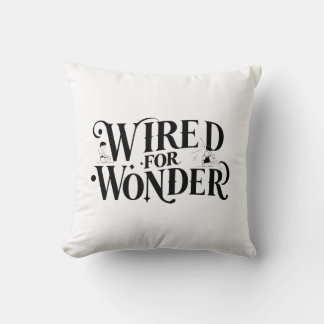 Cojín Decorativo "Wired for Wonder" Inspirational Throw Pillow