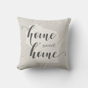 Cojín Decorativo Wisconsin - Hogar Dulce Hogar aspecto de arpillera