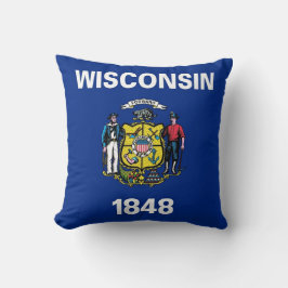Cojín Decorativo Wisconsin State Flag American MoJo Pillow