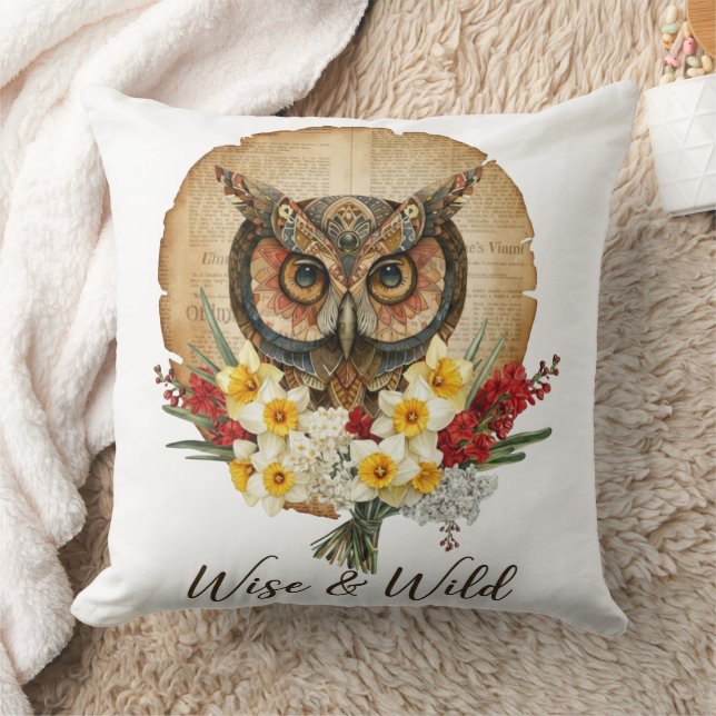 Cojín Decorativo Wise and Wild Boho Owl Art (Manta)