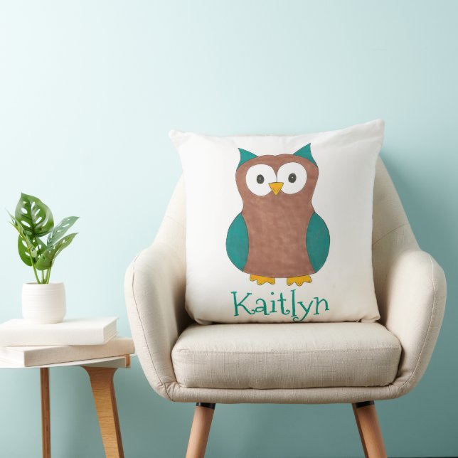 Cojín Decorativo Wise Brown Blue Owl Bedroom Personalizado (Silla)