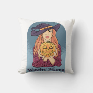 Cojín Decorativo Witchy Mama Ghost Funny Halloween Groovy