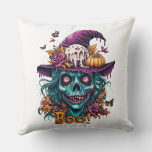 Cojín decorativo Witchy Skull Halloween