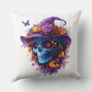 Cojín decorativo Witchy Skull Halloween