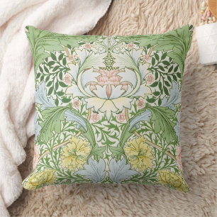 Cojín Decorativo Wm Morris Myrtle Floral Arte Nuevo Brillante