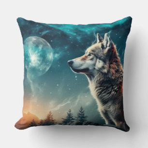 Cojín Decorativo Wolf Animal Wildlife Wilderness Colorful Wall Art