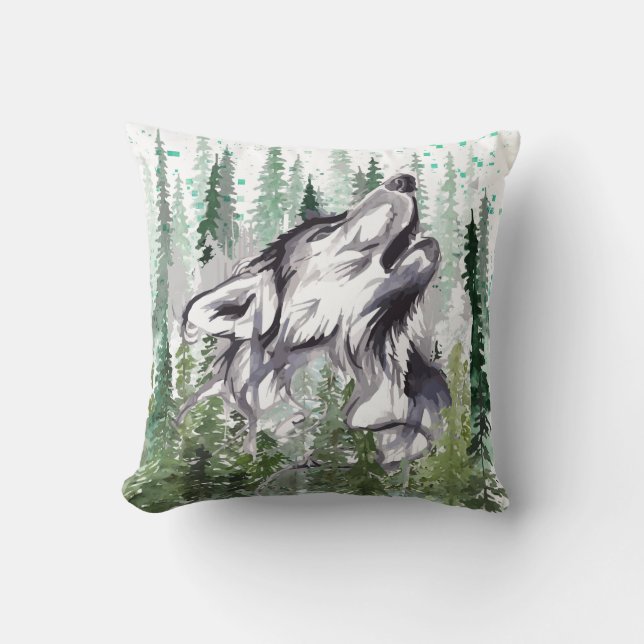Cojín decorativo Wolf | Cojín decorativo de lobo c (Anverso)
