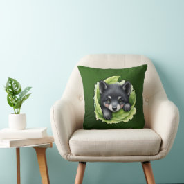 Cojín Decorativo Wolf cub in the green: