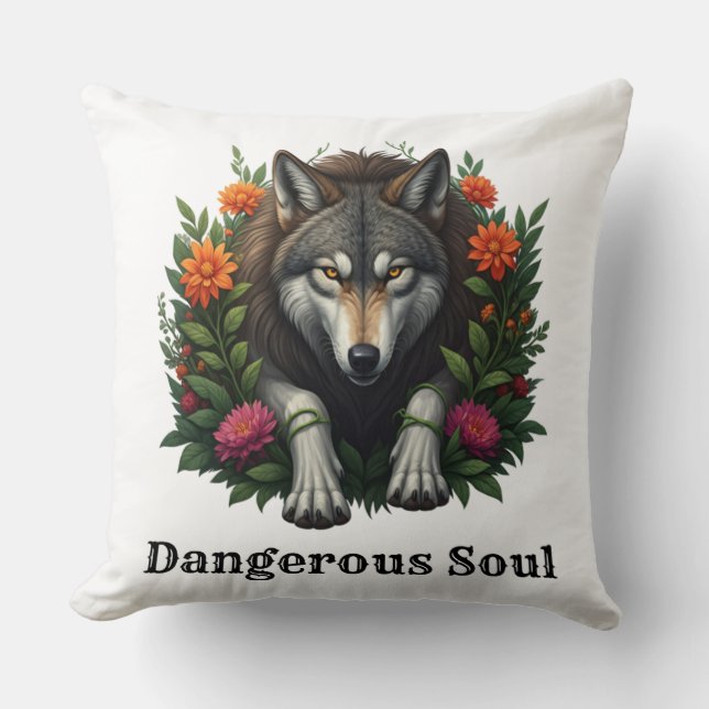 Cojín Decorativo Wolf Dangerous Soul (Anverso)