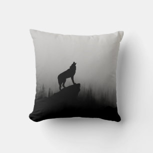 Cojín Decorativo Wolf gritando en la luna