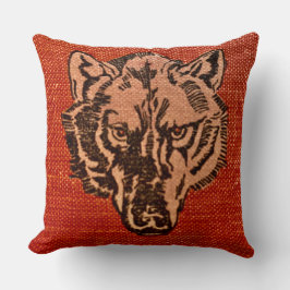Cojín Decorativo Wolf Head on Red