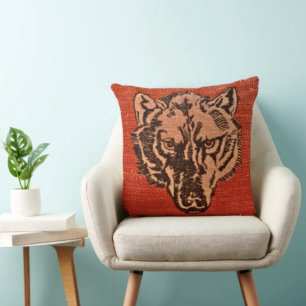 Cojín Decorativo Wolf Head on Red