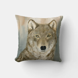 Cojín Decorativo Wolf in the Mist Woatercolor