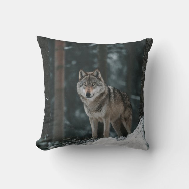 Cojín Decorativo Wolf in Winter (Anverso)