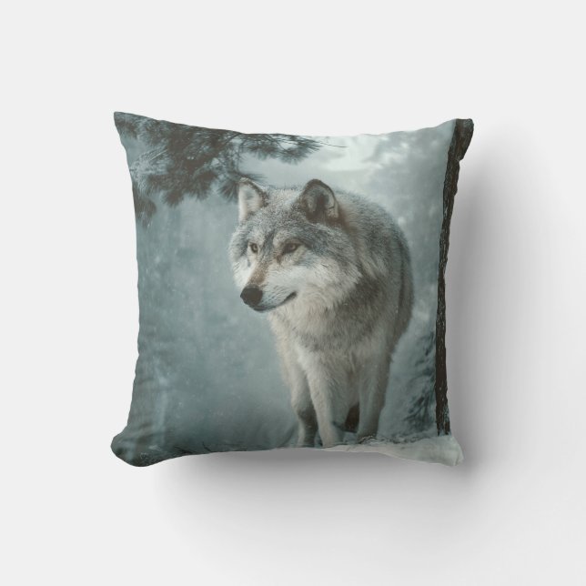 Cojín Decorativo Wolf in Winter (Anverso)